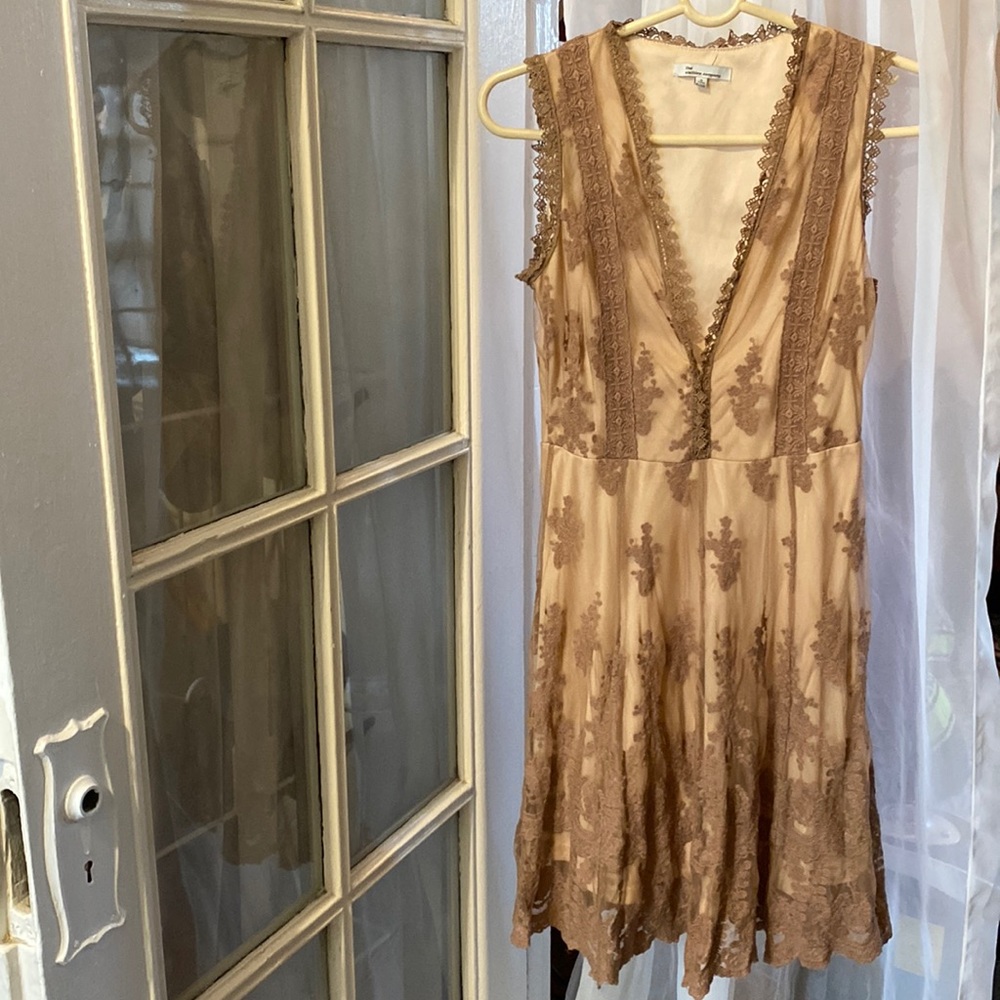 Nude lace cocktail dress!
